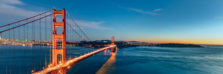 Golden Gate bridge sunset, San Francisco California 