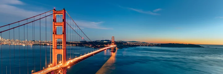 Nahtlose Tapete Airtex Golden Gate Bridge Golden Gate bridge sunset, San Francisco California 