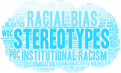 Stereotypes Word Cloud on a white background. 