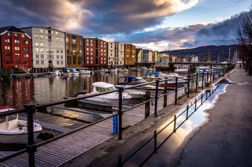 Fototapeta na wymiar Trondheim at sunset. Norway.