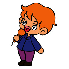 Singer cartoon illustration isolated on white background for children color book