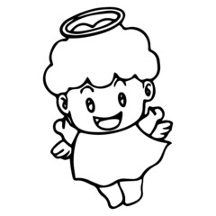 Fairy cartoon illustration isolated on white background for children color book