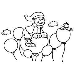 Obraz premium Clown cartoon illustration isolated on white background for children color book