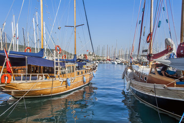 Bodrum, Turkey, 31 May 2010: Sailboats at Bodrum Marina