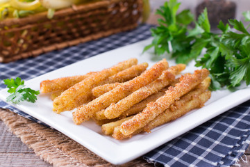 Crispy baked green beans