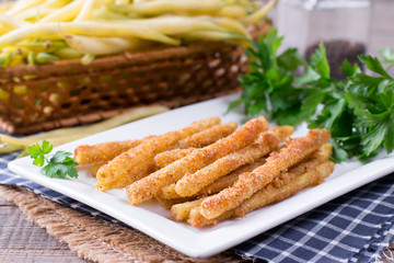 Deep fried green beans
