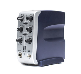 Sound audio mixer isolated. External audio card.