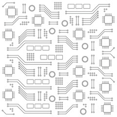 High-tech technology background texture in gray. Abstract technology circuit board, Vector background. Flat design. Vector illustration EPS10.