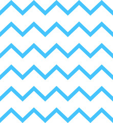 Zigzag vector pattern. Blue lines on white background. Simple and fashionable illustration for textiles, website, banner, cover.