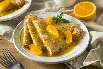 Sweet Homemade Orange Crepes Suzette