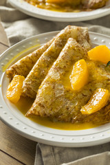Sweet Homemade Orange Crepes Suzette