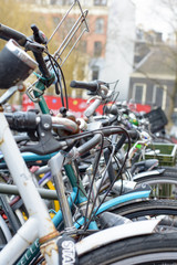 Walking in the street in Amsterdam, Holland