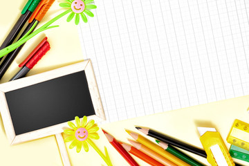 Back to School Background with Office Tools