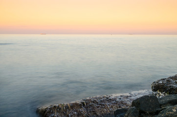 Obraz premium Seascape during the sunset in the Odesa of Ukraine