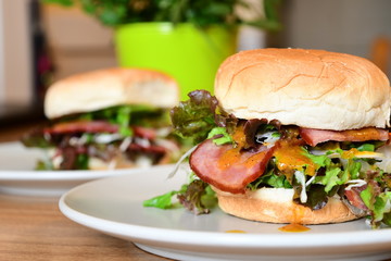 homemade turkey chicken burger ready to eat
