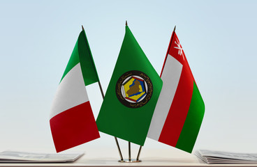 Flags of Italy GCC and Oman