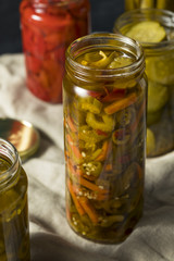 Homemade Pickled Vegetables in Jars