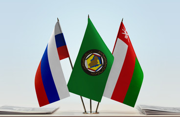 Flags of Russia GCC and Oman