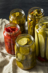 Homemade Pickled Vegetables in Jars