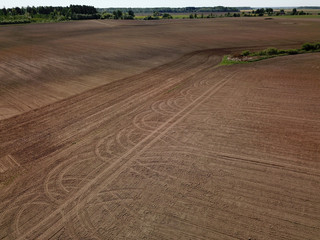 Fototapeta premium Empty farm fields