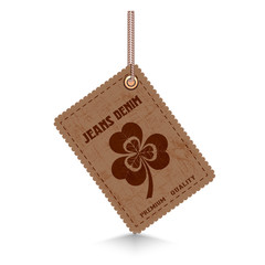 Cardboard label for jeans.