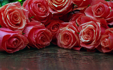 glass rose flowers studio water drops 