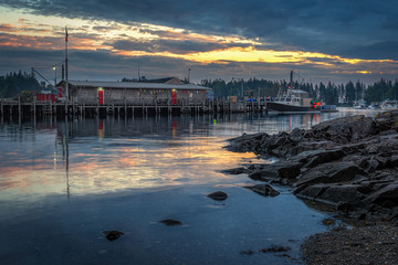 Lobster Pound with Docked Lobster Boat