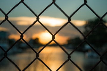 sunset by the waterfront