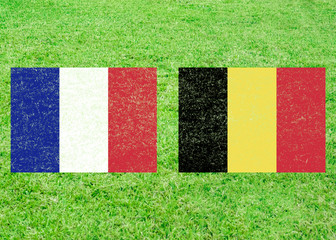 France vs Belgium Soccer Match with Flags Template