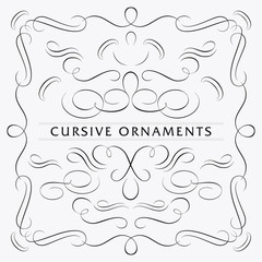 Decorative Cursive ornaments set