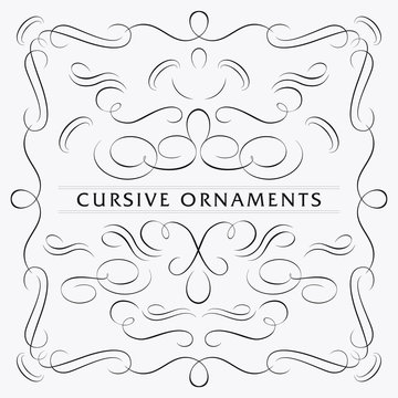 Decorative Cursive ornaments set