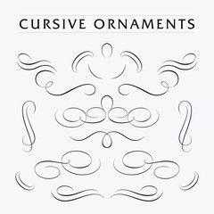 Decorative Cursive ornaments set