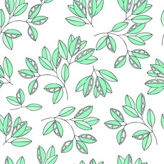 Fototapeta premium Elegance seamless leaves pattern