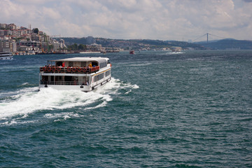 Istambul city view from a ferry