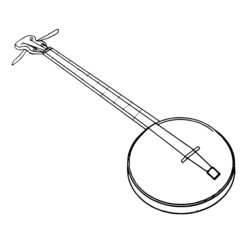 Classic instrucment cartoon illustration isolated on white background for children color book