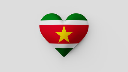 Fototapeta premium Corazón bandera Surinam. 3D