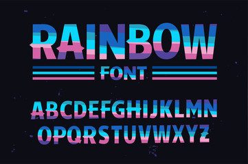 Vector of stylized colorful font. Rainbow