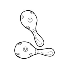 Maraca cartoon illustration isolated on white background for children color book