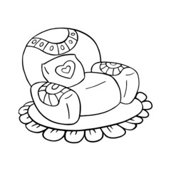 Chair Sofa cartoon illustration isolated on white background for children color book