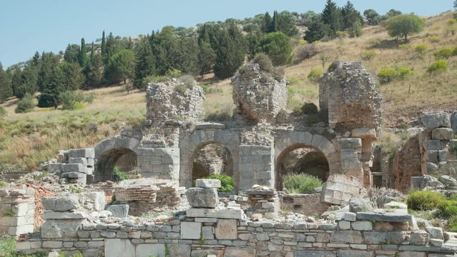The view of ancient city in the Turkey, Izmir. 4K