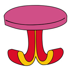 Table cartoon illustration isolated on white background for children color book
