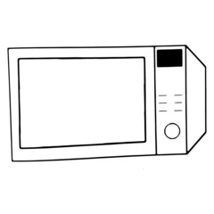 Microwave Oven cartoon illustration isolated on white background for children color book