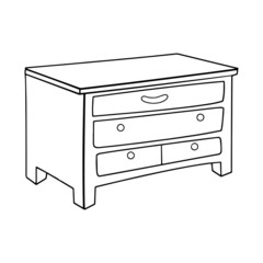 Closet cartoon illustration isolated on white background for children color book