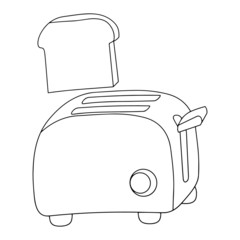 Toaster cartoon illustration isolated on white background for children color book