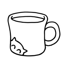 Cup cartoon illustration isolated on white background for children color book