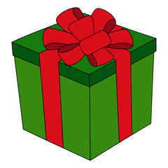 Gift cartoon illustration isolated on white background for children color book