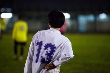 Fototapeta premium Giocatore di calcio maglia bianca