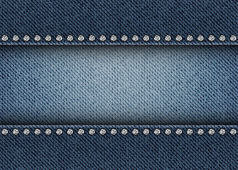 Jeans stripe with spangles