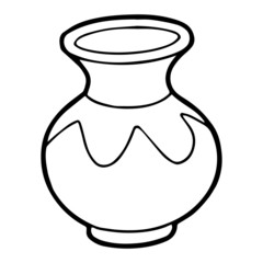 Water jar cartoon illustration isolated on white background for children color book