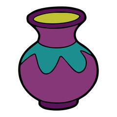 Water jar cartoon illustration isolated on white background for children color book